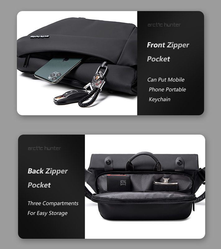 ARCTIC HUNTER τσάντα Crossbody YB00046 με θήκη tablet, 10L, μαύρη