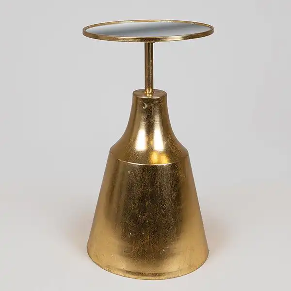 ΒΟΗΘΗΤΙΚΟ ΤΡΑΠΕΖΑΚΙ  ΜΕΤΑΛΛΙΚΟ ΧΡΥΣΟ ΜΕ ΓΥΑΛΙ 39χ39χ67cm