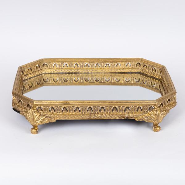 ΔΙΣΚΟΣ ΠΟΛΥΡΕΖΙΝ ΜΕ ΚΑΘΡΕΦΤΗ ΧΡΥΣΟΣ ΑΝΤΙΚΕ 40X28X7.7cm