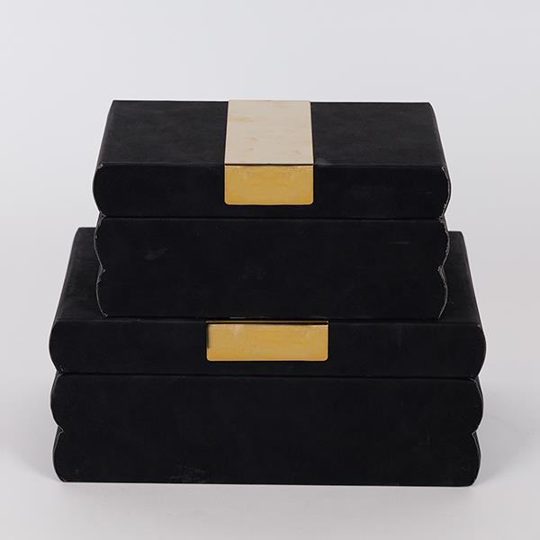 S/2 ΚΟΥΤΙΑ ΜΑΥΡΑ 25x15x10cm / 20x12x8cm