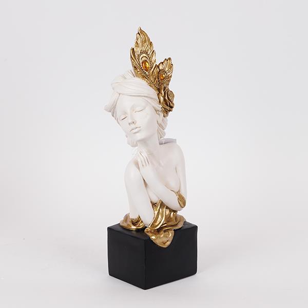 ΔΙΑΚΟΣΜΗΤΙΚΟ ΓΛΥΠΤΟ ΓΥΝΑΙΚΑ ΜΕ ΛΟΥΛΟΥΔΙ ΛΕΥΚΟ-ΧΡΥΣΟ 12x11x33.5cm