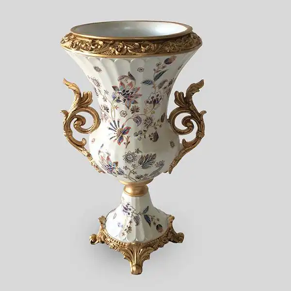 ΒΑΖΟ ΠΟΛΥΡΕΖΙΝ ΛΕΥΚΟ – ΧΡΥΣΟ ΜΕ ΛΟΥΛΟΥΔΙΑ 24x24x46cm ΒΑΖΟ ΠΟΛΥΡΕΖΙΝ ΛΕΥΚΟ – ΧΡΥΣΟ ΜΕ ΛΟΥΛΟΥΔΙΑ 24x24x46cm