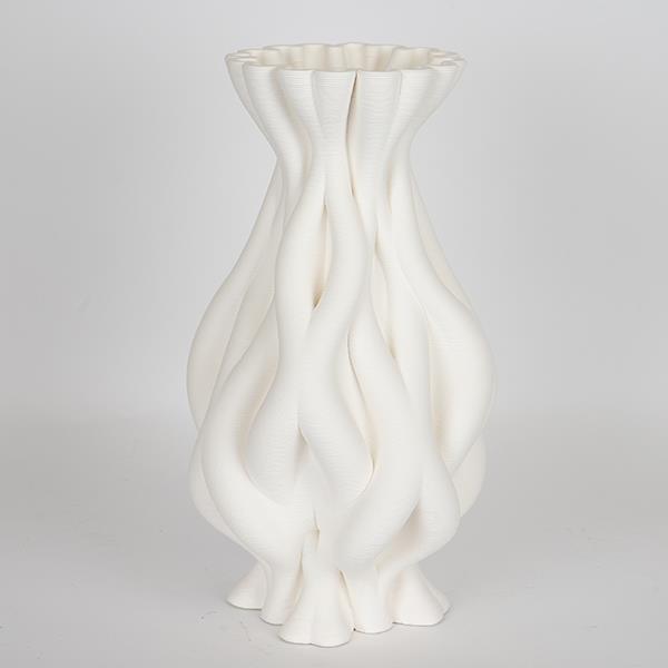 ΒΑΖΟ ΠΟΡΣΕΛΑΝΙΝΟ 3D ΛΕΥΚΟ 17x17x33.5cm