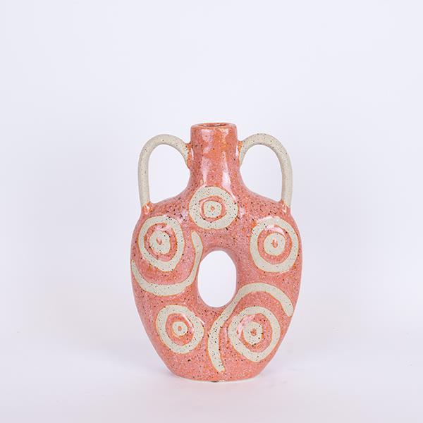 ΒΑΖΟ ΚΕΡΑΜΙΚΟ ΡΟΖ – ΜΠΕΖ  20.5×7.2x31cm