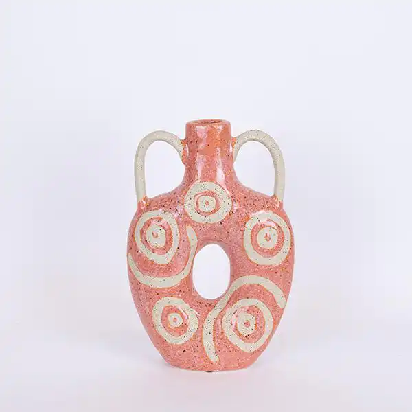 ΒΑΖΟ ΚΕΡΑΜΙΚΟ ΡΟΖ – ΜΠΕΖ  20.5×7.2x31cm