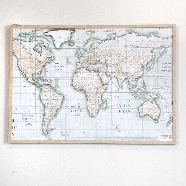 ΠΙΝΑΚΑΣ ΜΕ ΠΛΑΙΣΙΟ ΥΦΗΛΙΟΣ KΡΕΜ – ΜΠΕΖ – ΠΡΑΣΙΝΟΣ 70x3x50cm