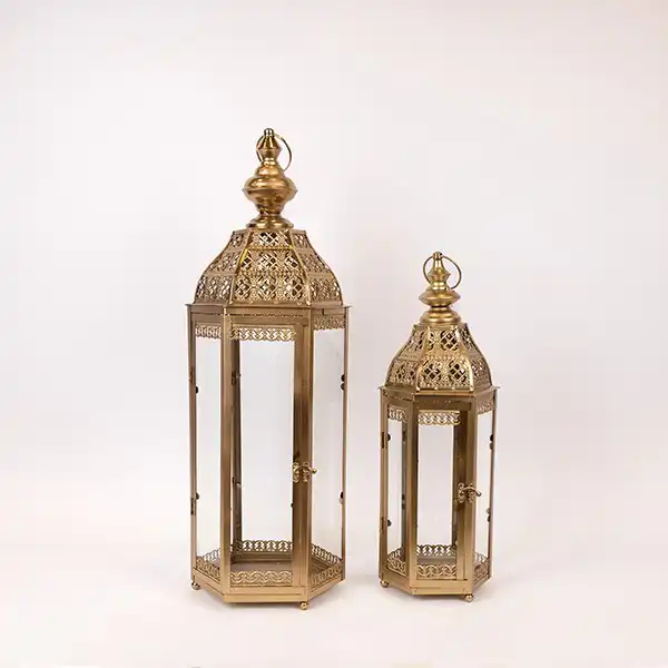 S/2 ΦΑΝΑΡΙΑ ΜΕΤΑΛΛΟ ΜΠΡΟΝΖΕ 23x20x64cm/ 17x15x48cm