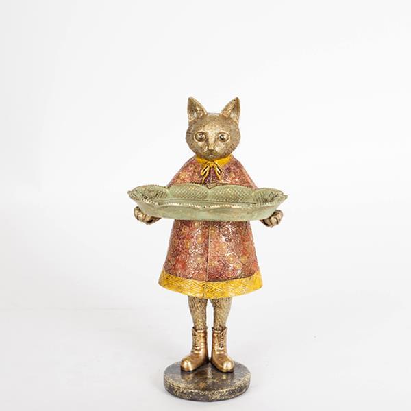 ΓΑΤΑ ΠΟΛΥΡΕΖΙΝ ΚΟΚΚΙΝΟ ΦΟΥΣΤΑΝΙ 14.5×14.5x27cm