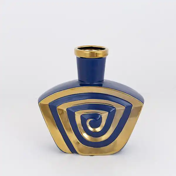 ΒΑΖΟ ΚΕΡΑΜΙΚΟ ΜΠΛΕ – ΧΡΥΣΟ 23.2×6.8×23.5cm ΒΑΖΟ ΚΕΡΑΜΙΚΟ ΜΠΛΕ – ΧΡΥΣΟ 23.2×6.8×23.5cm