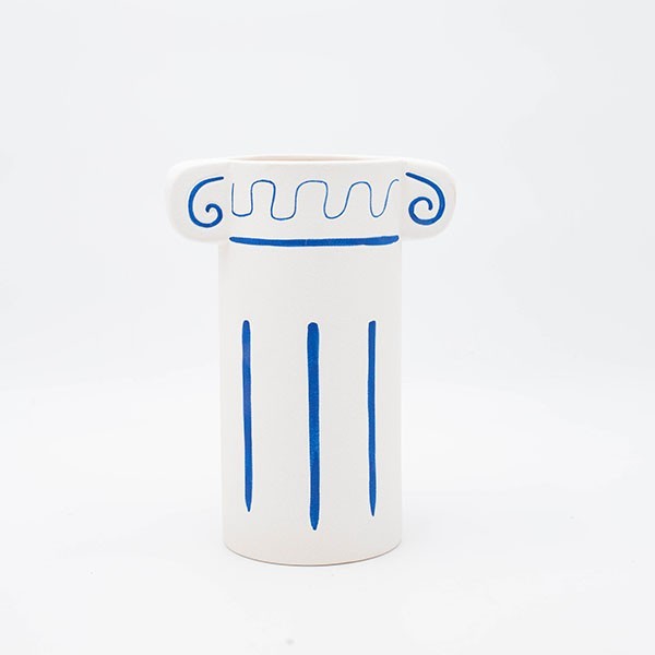 ΒΑΖΟ ΚΙΟΝΑΣ ΠΟΡΣΕΛΑΝΗ ΛΕΥΚΟ-ΜΠΛΕ 17.5×11.6×23.5cm