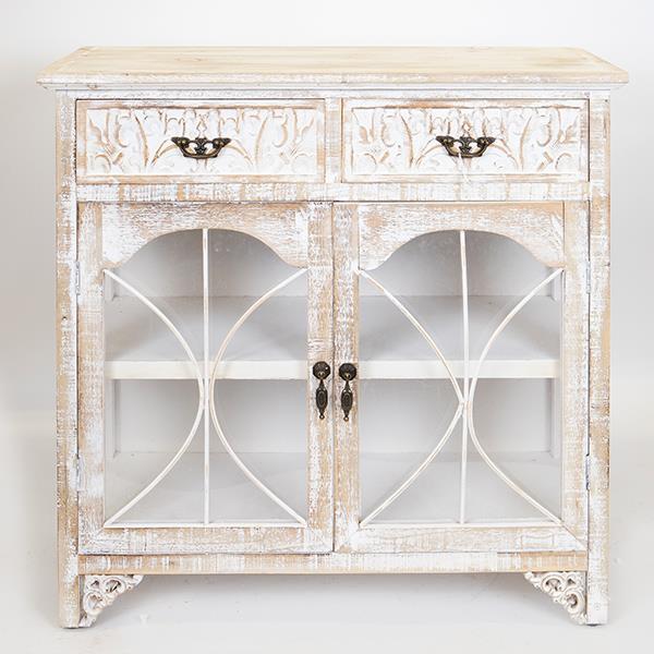 ΜΠΟΥΦΕΣ ΞΥΛΙΝΟΣ ΑΝΤΙΚΕ ΛΕΥΚΟΣ 79.5×31.5x78cm