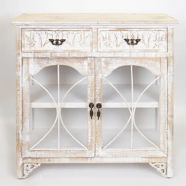 ΜΠΟΥΦΕΣ ΞΥΛΙΝΟΣ ΑΝΤΙΚΕ ΛΕΥΚΟΣ 79.5×31.5x78cm ΜΠΟΥΦΕΣ ΞΥΛΙΝΟΣ ΑΝΤΙΚΕ ΛΕΥΚΟΣ 79.5×31.5x78cm