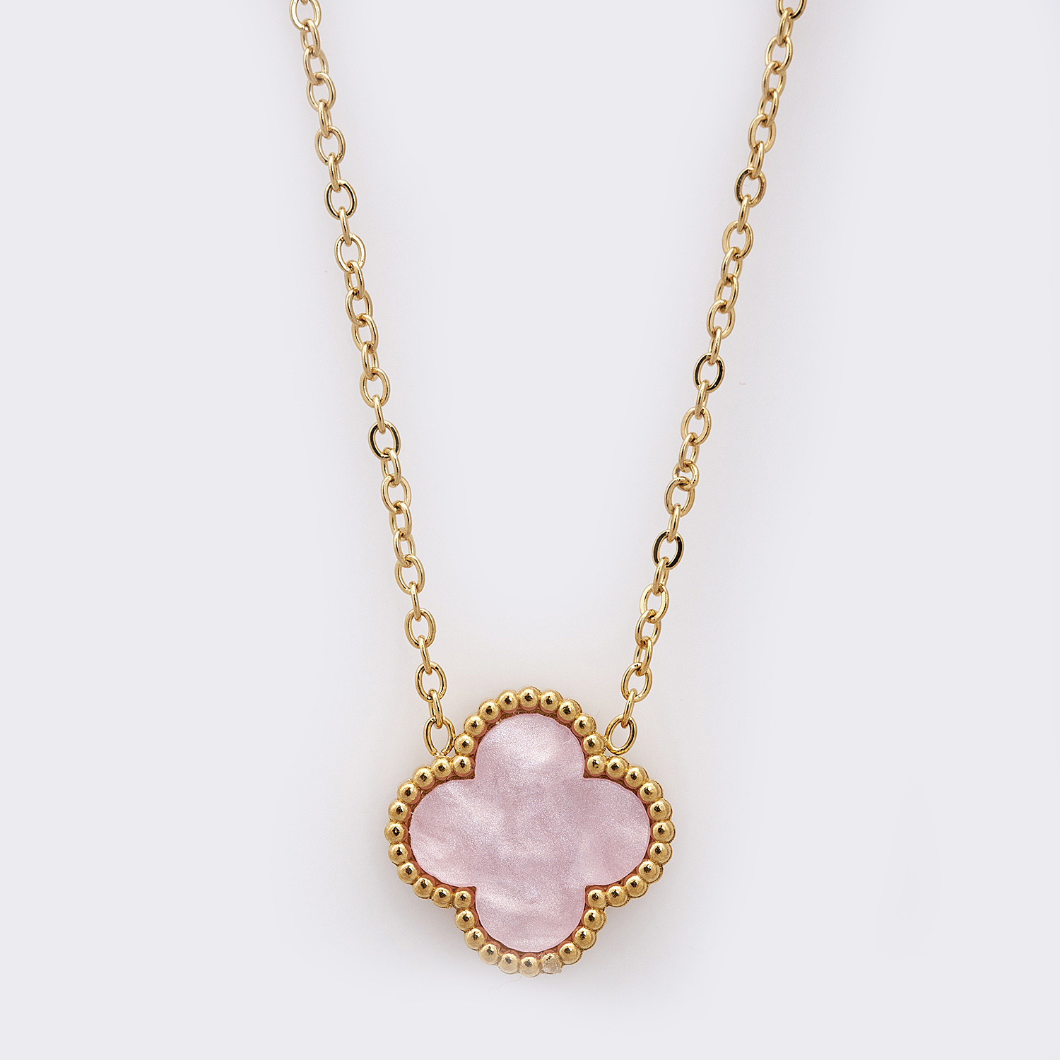 Sequoia Γυναικείο ατσάλινο κολιέ με σχέδιο λουλούδι σε ασημί με φίλντισι λευκό