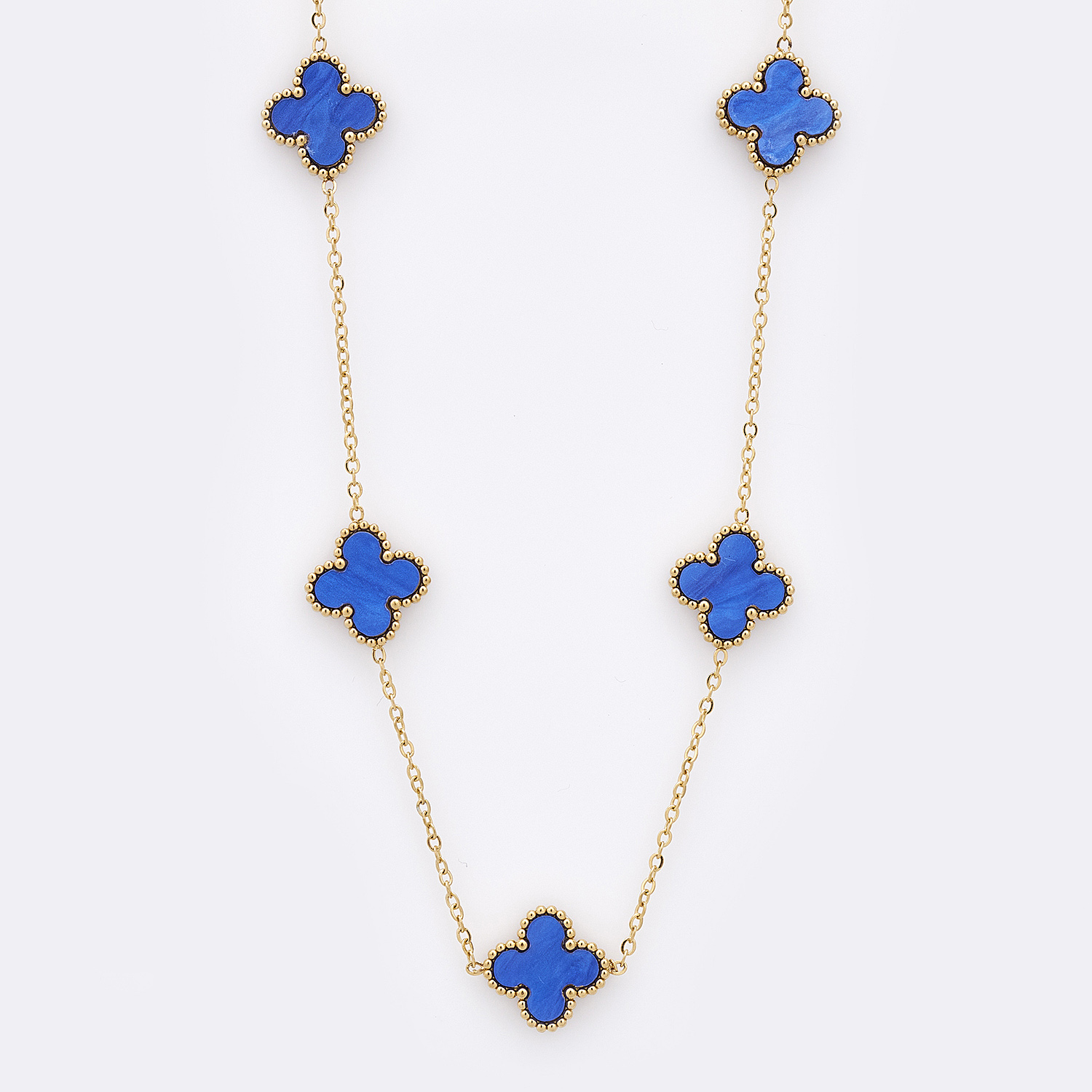 Sequoia Γυναικείο ατσάλινο κολιέ με σχέδιο λουλούδια σε ασημί με φίλντισι λευκό