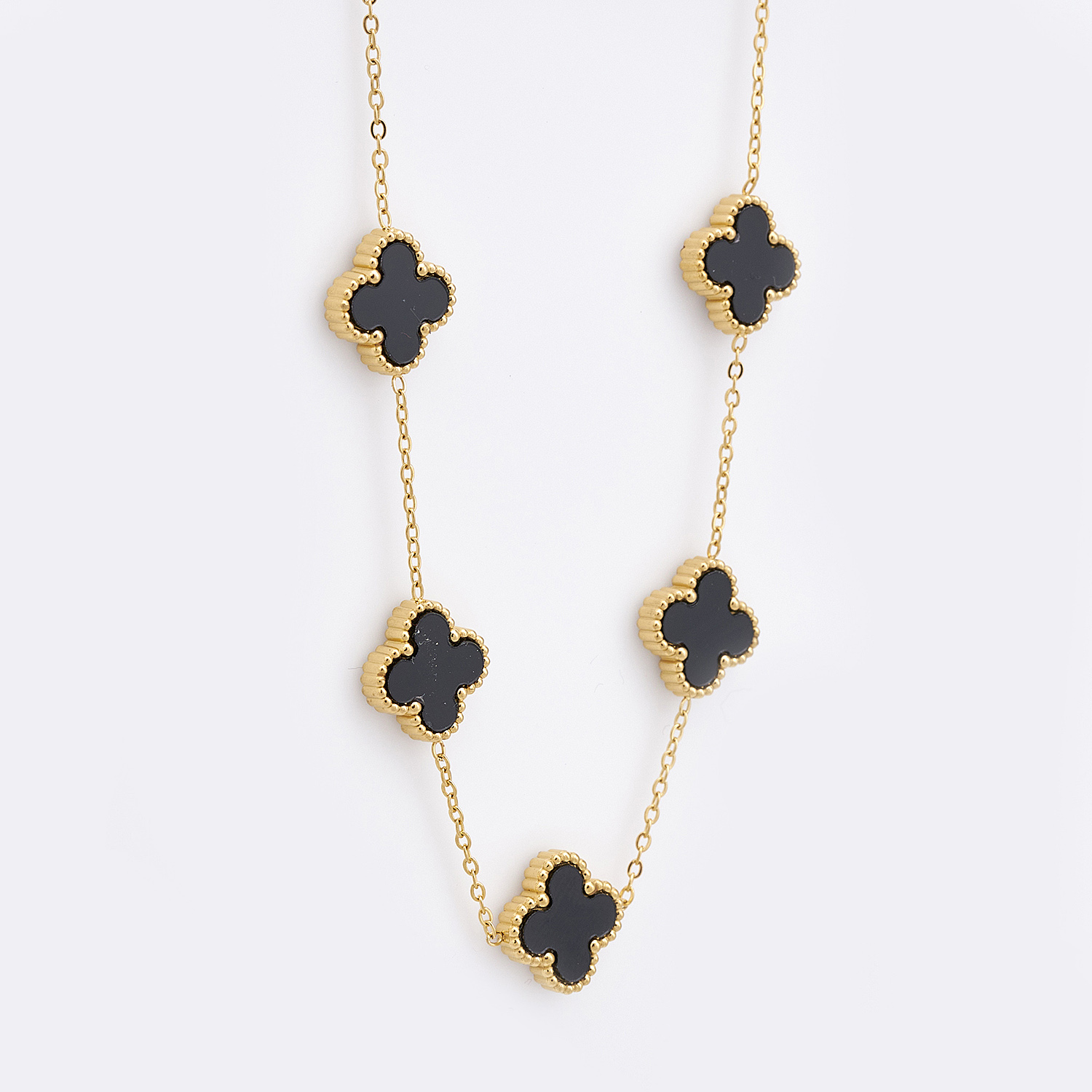 Sequoia Γυναικείο ατσάλινο κολιέ με σχέδιο λουλούδια επιχρυσωμένο με φίλντισι μαύρο Sequoia Γυναικείο ατσάλινο κολιέ με σχέδιο λουλούδια επιχρυσωμένο με φίλντισι μαύρο
