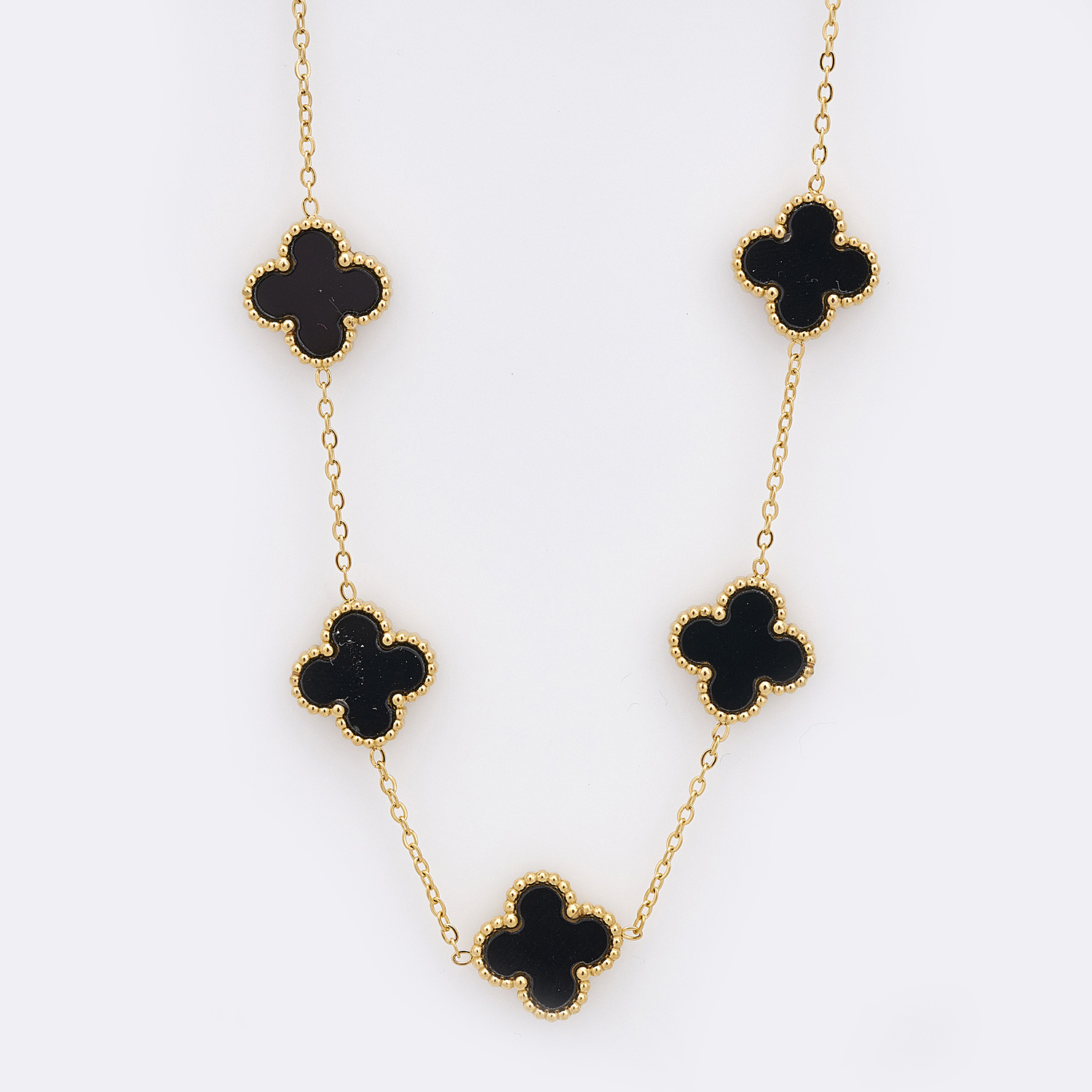 Sequoia Γυναικείο ατσάλινο κολιέ με σχέδιο λουλούδια σε ασημί με φίλντισι λευκό