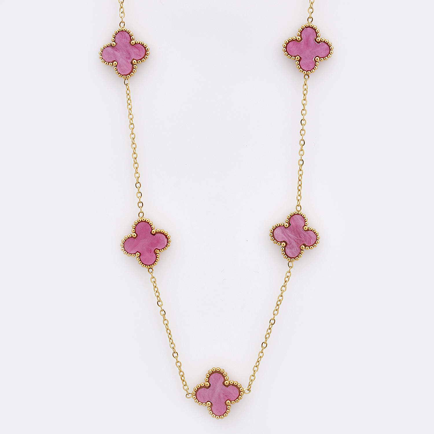 Sequoia Γυναικείο ατσάλινο κολιέ με σχέδιο λουλούδια επιχρυσωμένο με φίλντισι κοραλλί Sequoia Γυναικείο ατσάλινο κολιέ με σχέδιο λουλούδια επιχρυσωμένο με φίλντισι κοραλλί