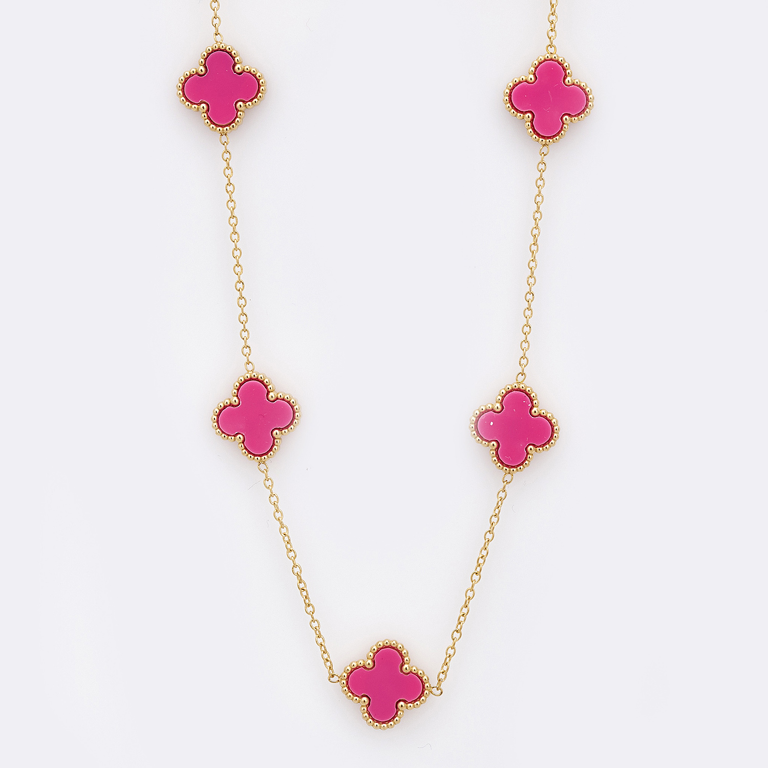 Sequoia Γυναικείο ατσάλινο κολιέ με σχέδιο λουλούδια επιχρυσωμένο με φίλντισι φούξια Sequoia Γυναικείο ατσάλινο κολιέ με σχέδιο λουλούδια επιχρυσωμένο με φίλντισι φούξια