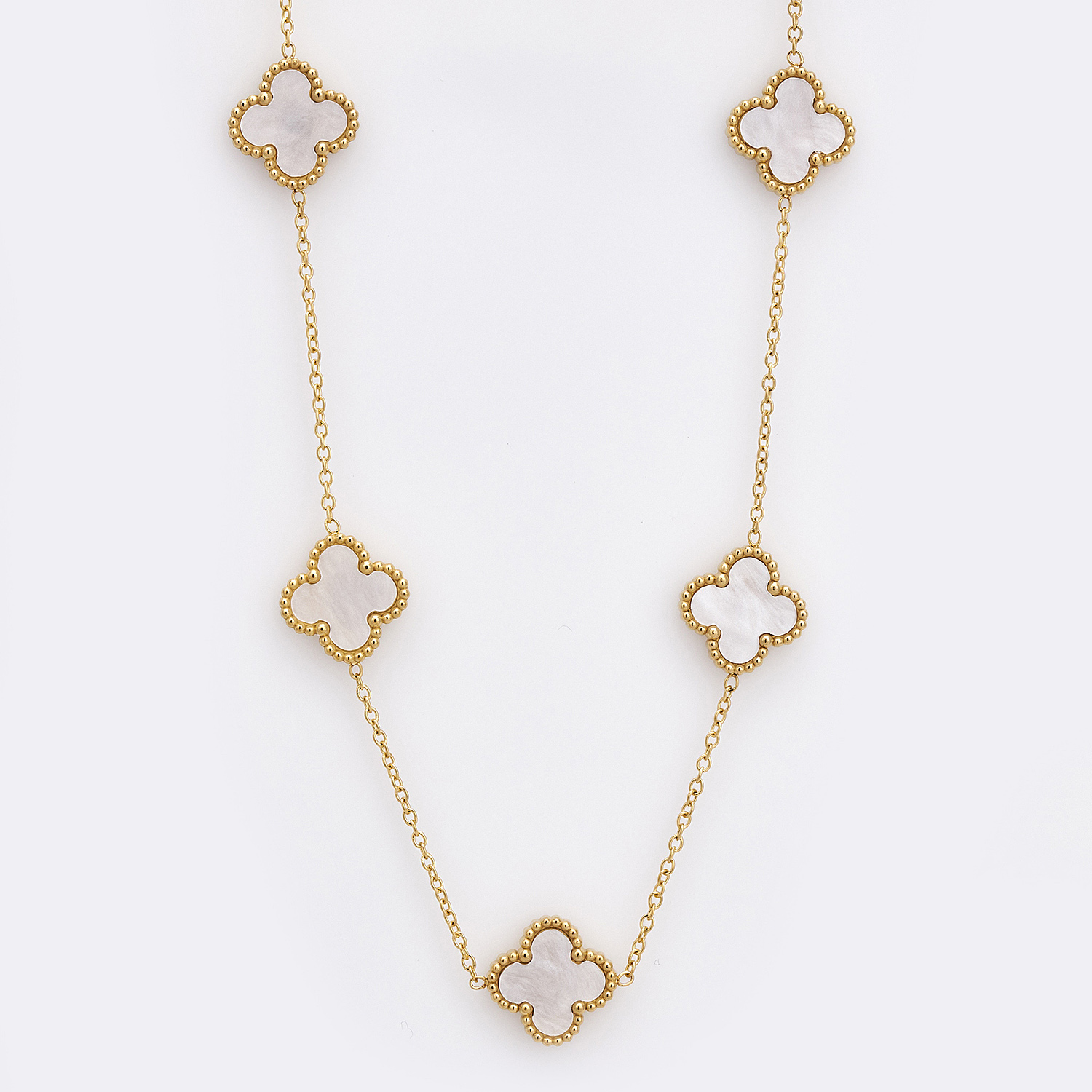 Sequoia Γυναικείο ατσάλινο κολιέ με σχέδιο λουλούδια σε ασημί με φίλντισι λευκό