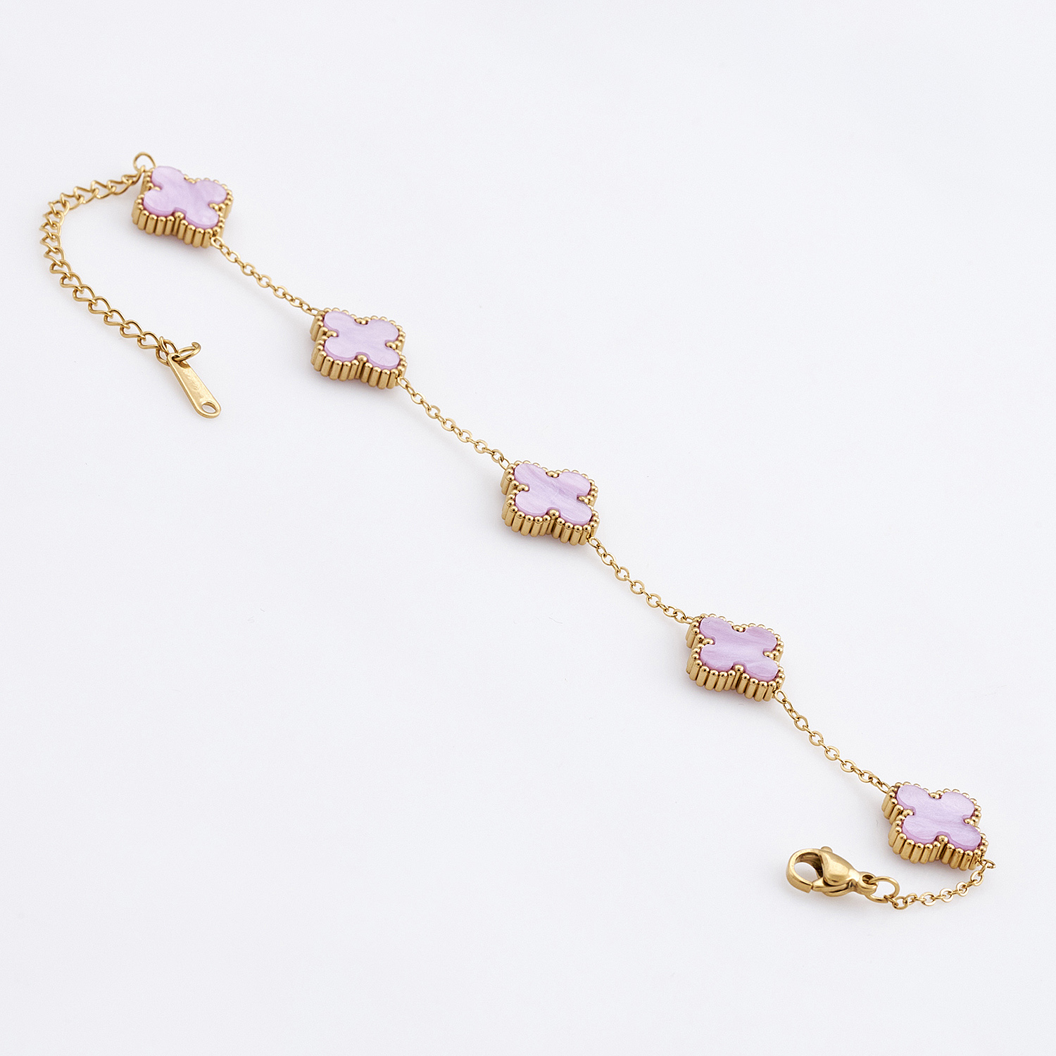 Sequoia Γυναικείο ατσάλινο βραχιόλι με σχέδιο λουλούδια επιχρυσωμένο με φίλντισι λιλά Sequoia Γυναικείο ατσάλινο βραχιόλι με σχέδιο λουλούδια επιχρυσωμένο με φίλντισι λιλά