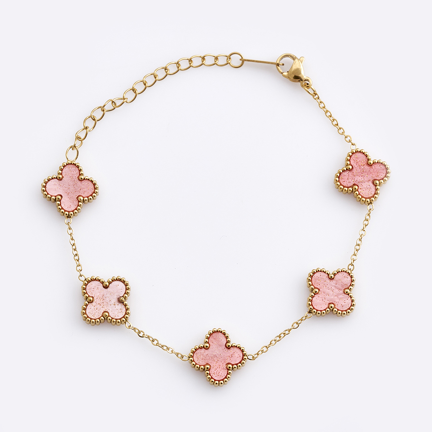 Sequoia Γυναικείο ατσάλινο βραχιόλι με σχέδιο λουλούδια σε ασημί με φίλντισι λευκό