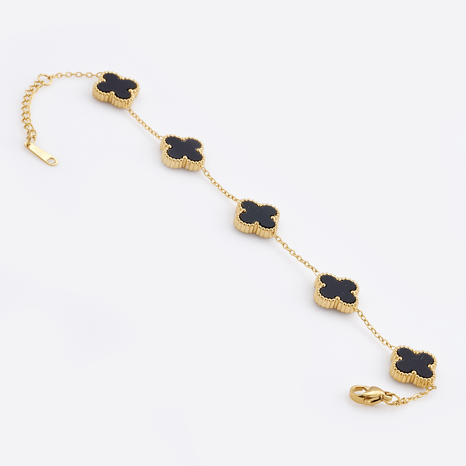 Sequoia Γυναικείο ατσάλινο βραχιόλι με σχέδιο λουλούδια επιχρυσωμένο με φίλντισι μαύρο Sequoia Γυναικείο ατσάλινο βραχιόλι με σχέδιο λουλούδια επιχρυσωμένο με φίλντισι μαύρο