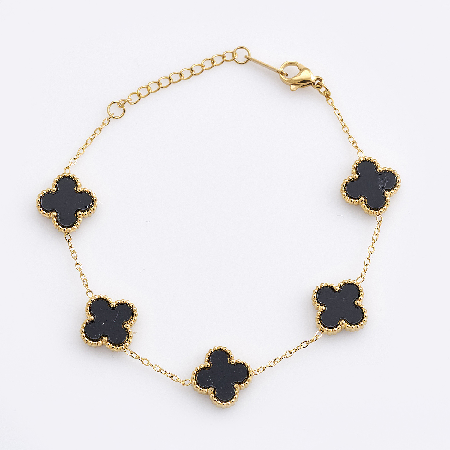 Sequoia Γυναικείο ατσάλινο βραχιόλι με σχέδιο λουλούδια επιχρυσωμένο με φίλντισι μαύρο Sequoia Γυναικείο ατσάλινο βραχιόλι με σχέδιο λουλούδια επιχρυσωμένο με φίλντισι μαύρο