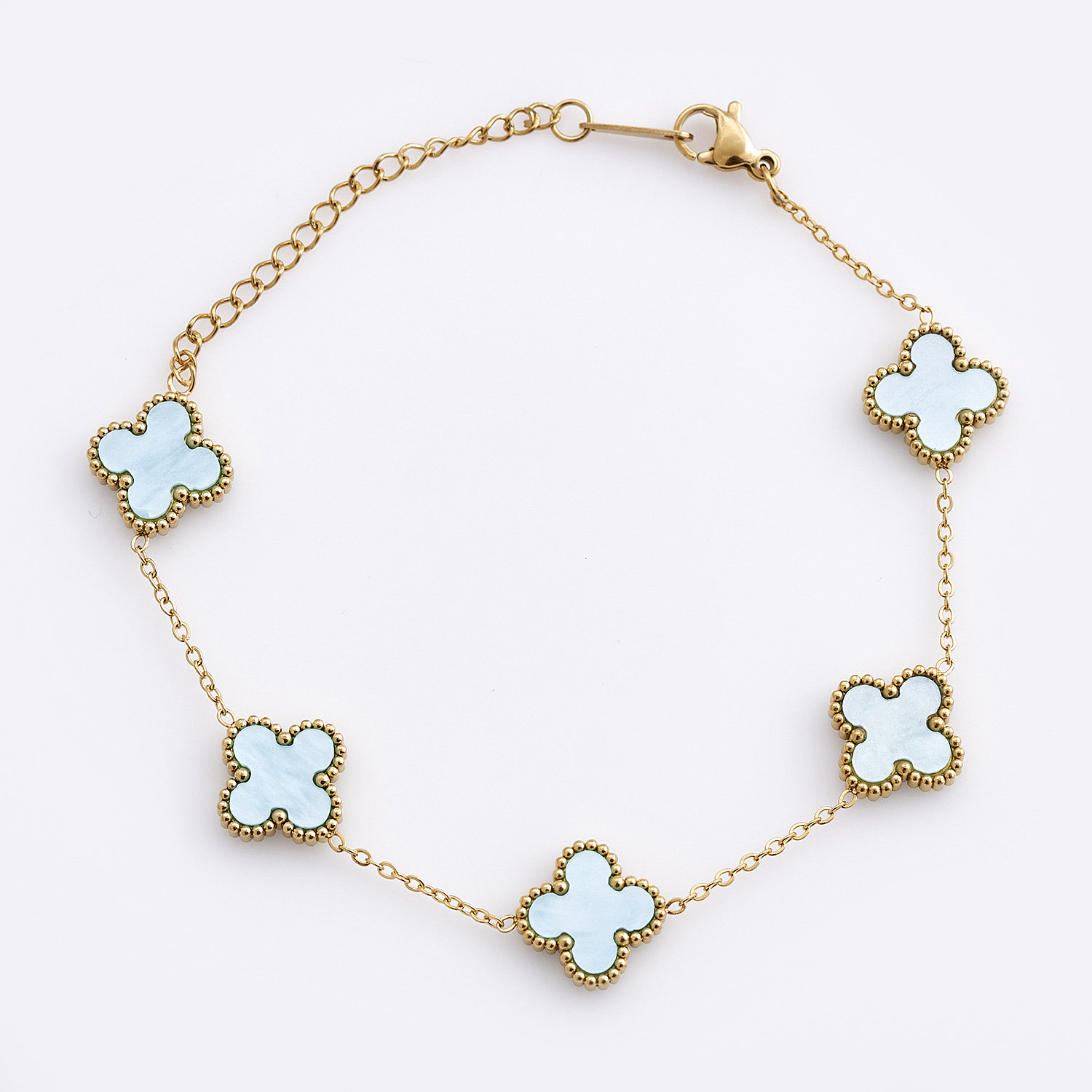 Sequoia Γυναικείο ατσάλινο βραχιόλι με σχέδιο λουλούδια επιχρυσωμένο με φίλντισι γαλάζιο Sequoia Γυναικείο ατσάλινο βραχιόλι με σχέδιο λουλούδια επιχρυσωμένο με φίλντισι γαλάζιο