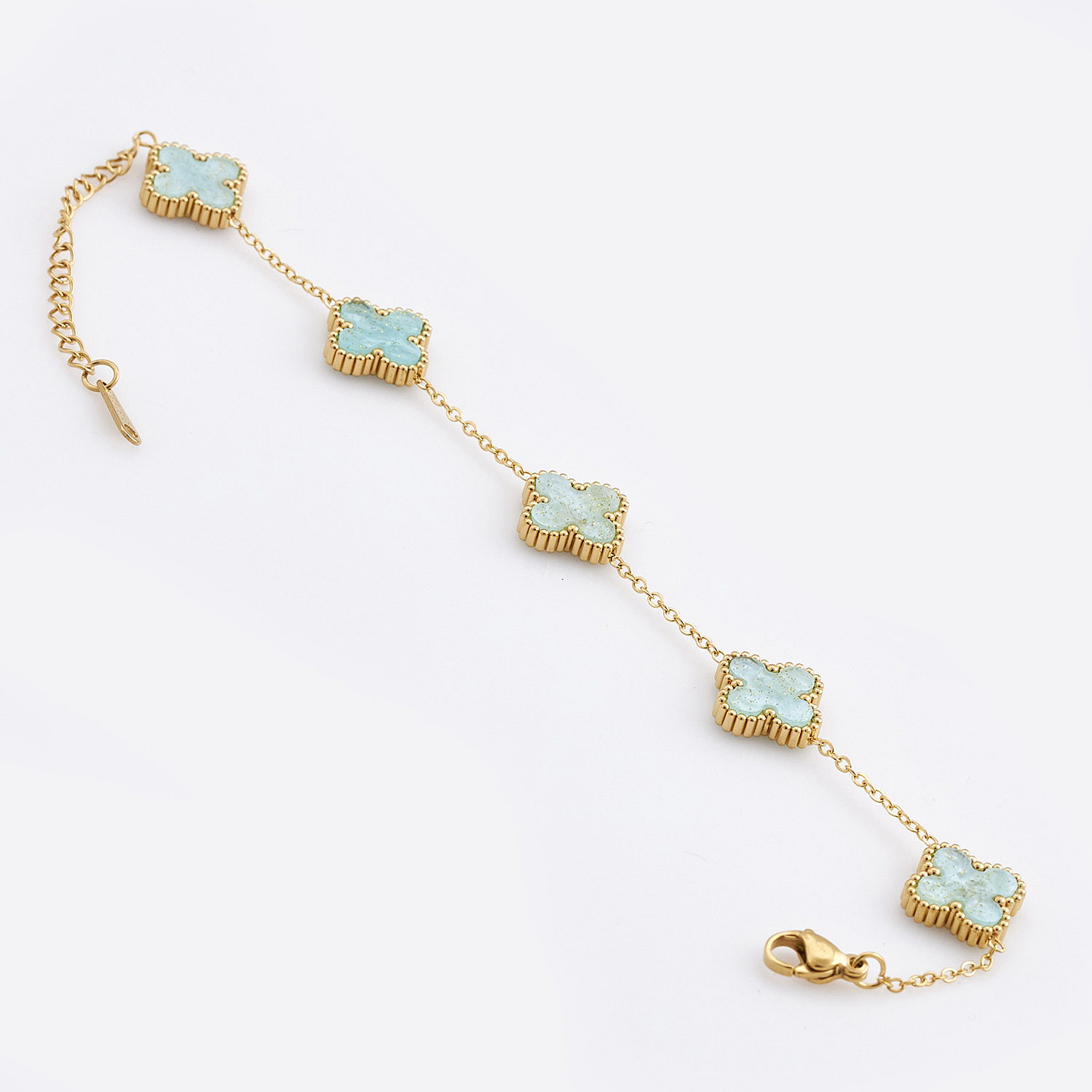 Sequoia Γυναικείο ατσάλινο βραχιόλι με σχέδιο λουλούδια επιχρυσωμένο με φίλντισι τουρκουάζ Sequoia Γυναικείο ατσάλινο βραχιόλι με σχέδιο λουλούδια επιχρυσωμένο με φίλντισι τουρκουάζ