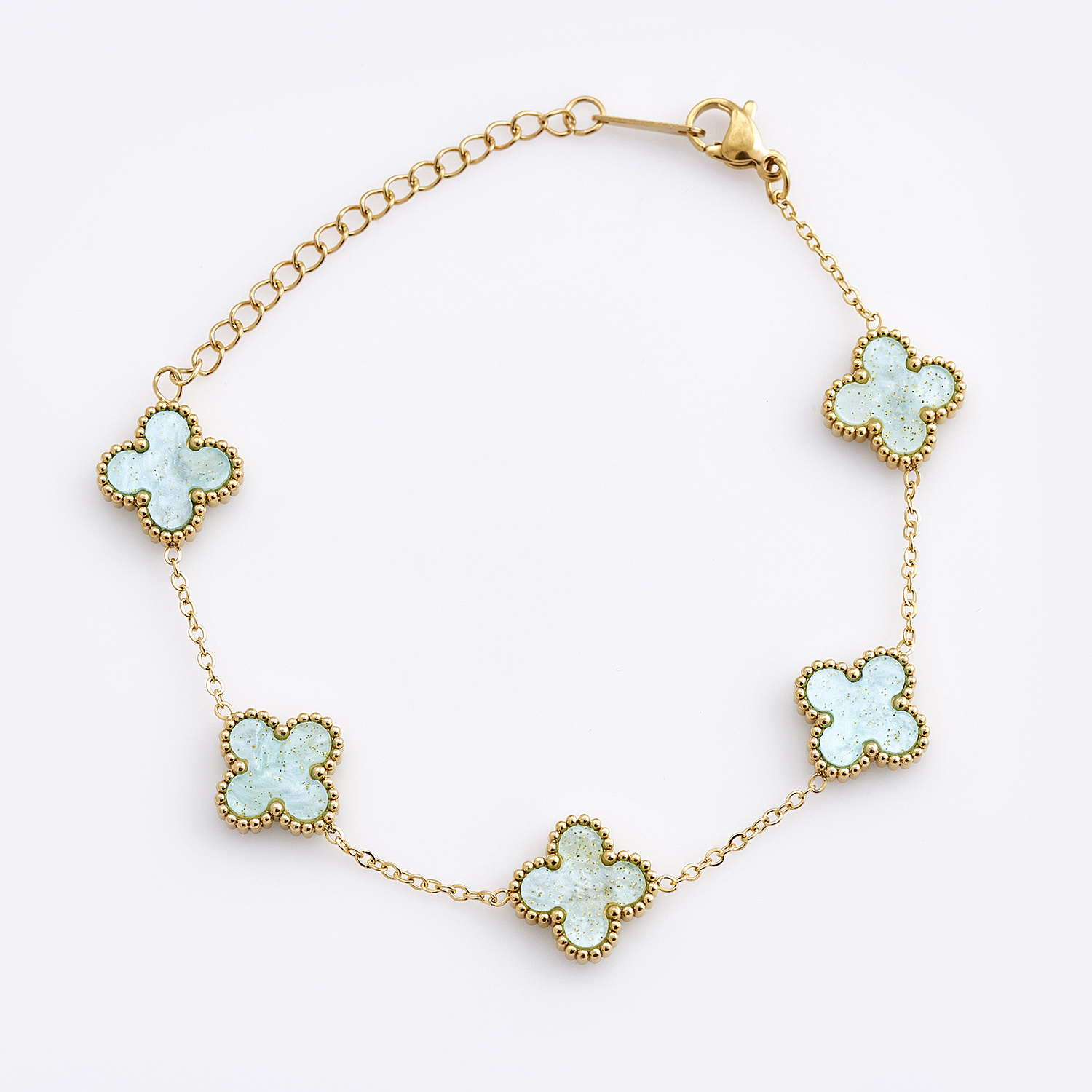 Sequoia Γυναικείο ατσάλινο βραχιόλι με σχέδιο λουλούδια επιχρυσωμένο με φίλντισι τουρκουάζ Sequoia Γυναικείο ατσάλινο βραχιόλι με σχέδιο λουλούδια επιχρυσωμένο με φίλντισι τουρκουάζ