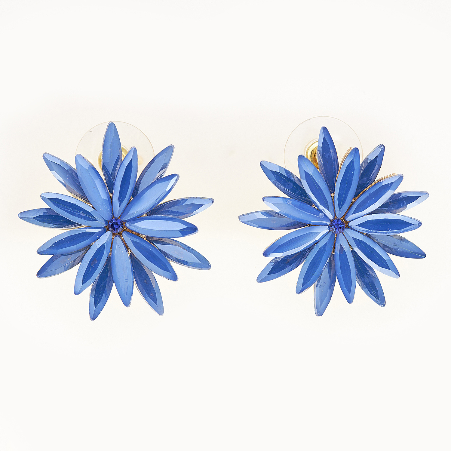 Sequoia Γυναικείο ατσάλινο Υποαλλεργικό σκουλαρίκι με πέτρες μπλε