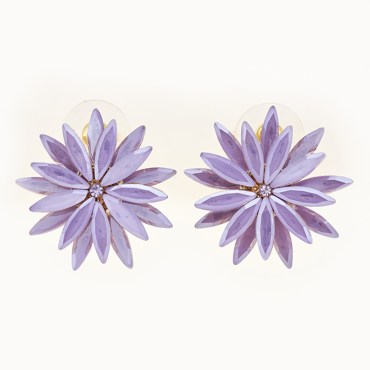 Sequoia Γυναικείο ατσάλινο Υποαλλεργικό σκουλαρίκι με πέτρες φούξια