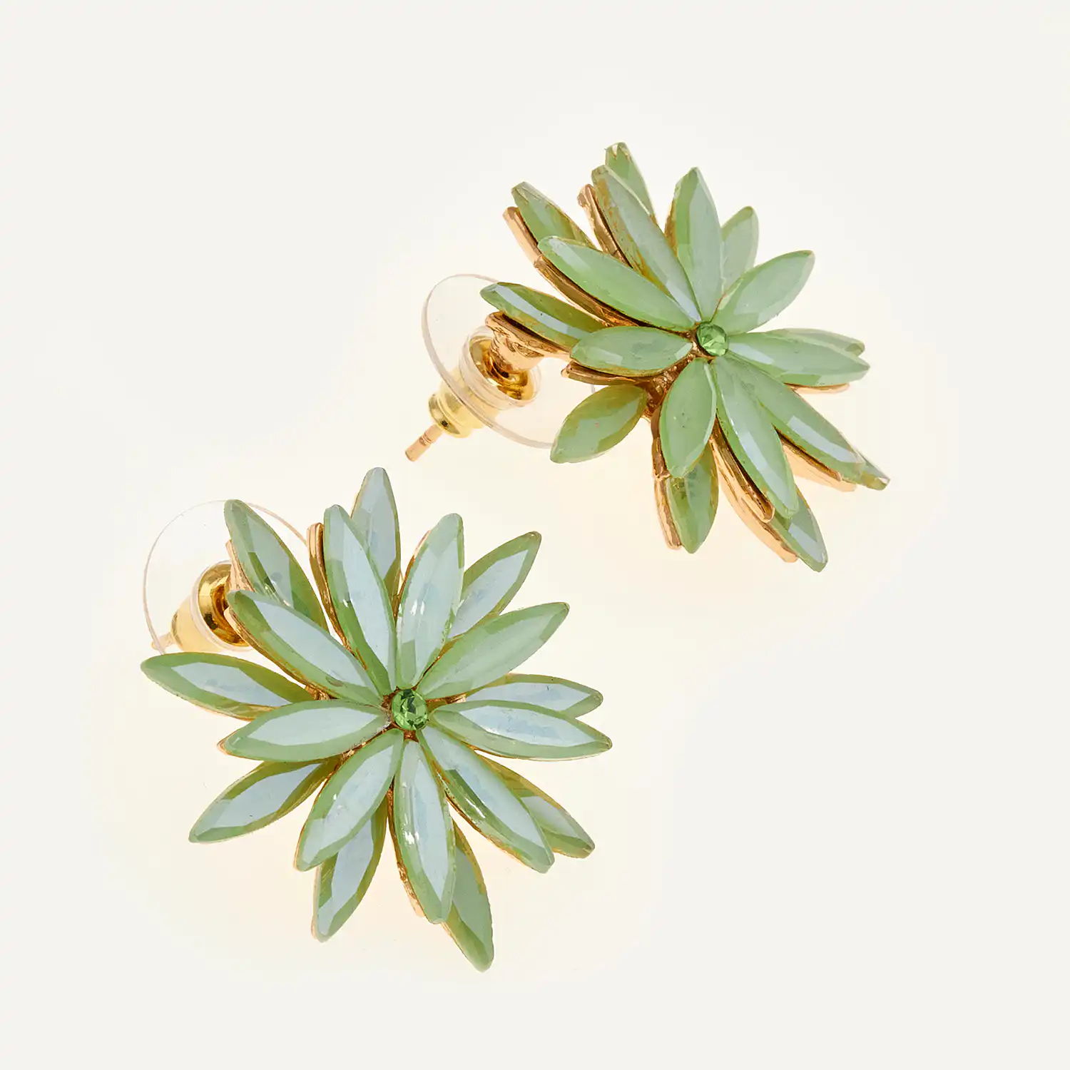 Sequoia Γυναικείο ατσάλινο Υποαλλεργικό σκουλαρίκι με πέτρες πράσινο Sequoia Γυναικείο ατσάλινο Υποαλλεργικό σκουλαρίκι με πέτρες πράσινο