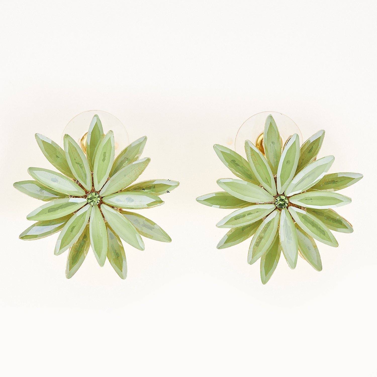 Sequoia Γυναικείο ατσάλινο Υποαλλεργικό σκουλαρίκι με πέτρες πράσινο