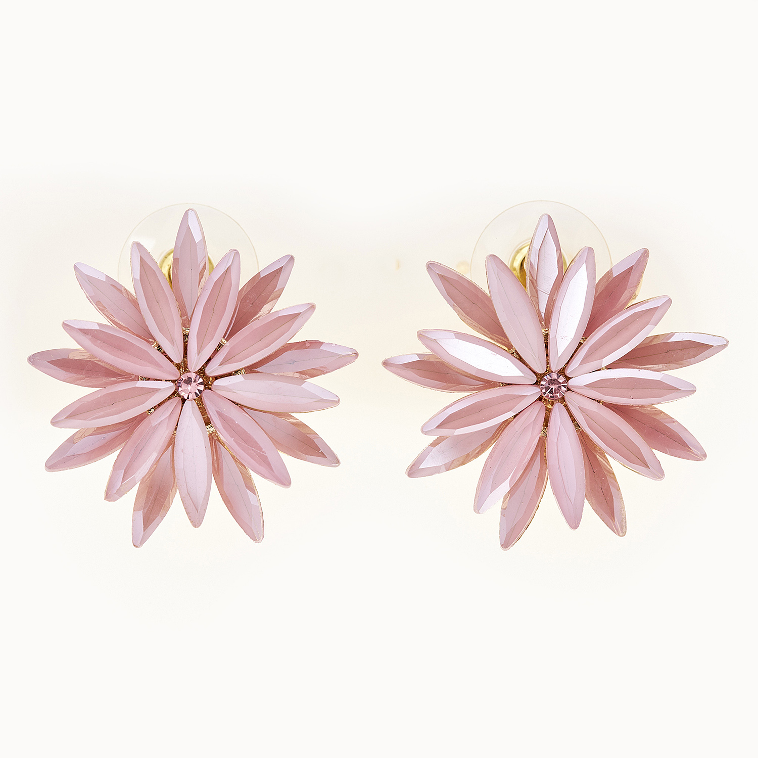 Sequoia Γυναικείο ατσάλινο Υποαλλεργικό σκουλαρίκι με πέτρες φούξια