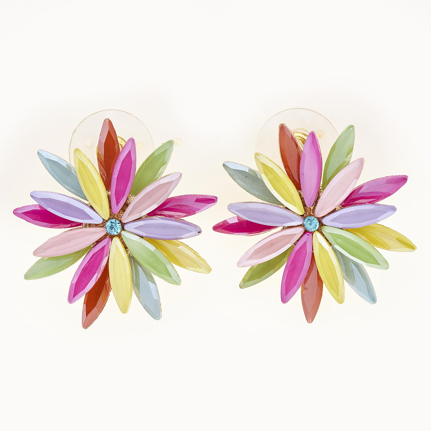 Sequoia Γυναικείο ατσάλινο Υποαλλεργικό σκουλαρίκι με πέτρες φούξια