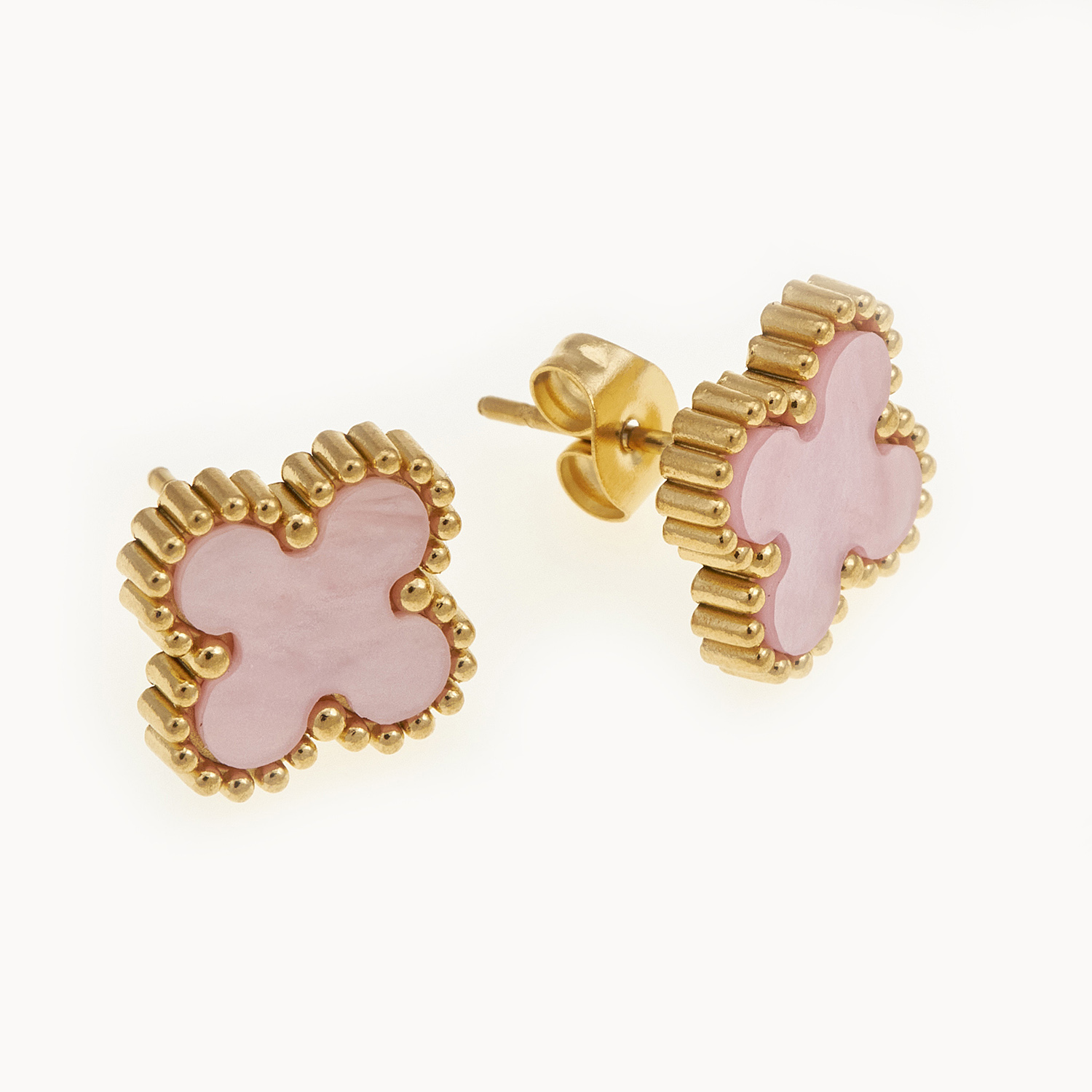 Sequoia Γυναικεία ατσάλινα σκουλαρίκια με σχέδιο λουλούδια επιχρυσωμένα με φίλντισι ροζ Sequoia Γυναικεία ατσάλινα σκουλαρίκια με σχέδιο λουλούδια επιχρυσωμένα με φίλντισι ροζ