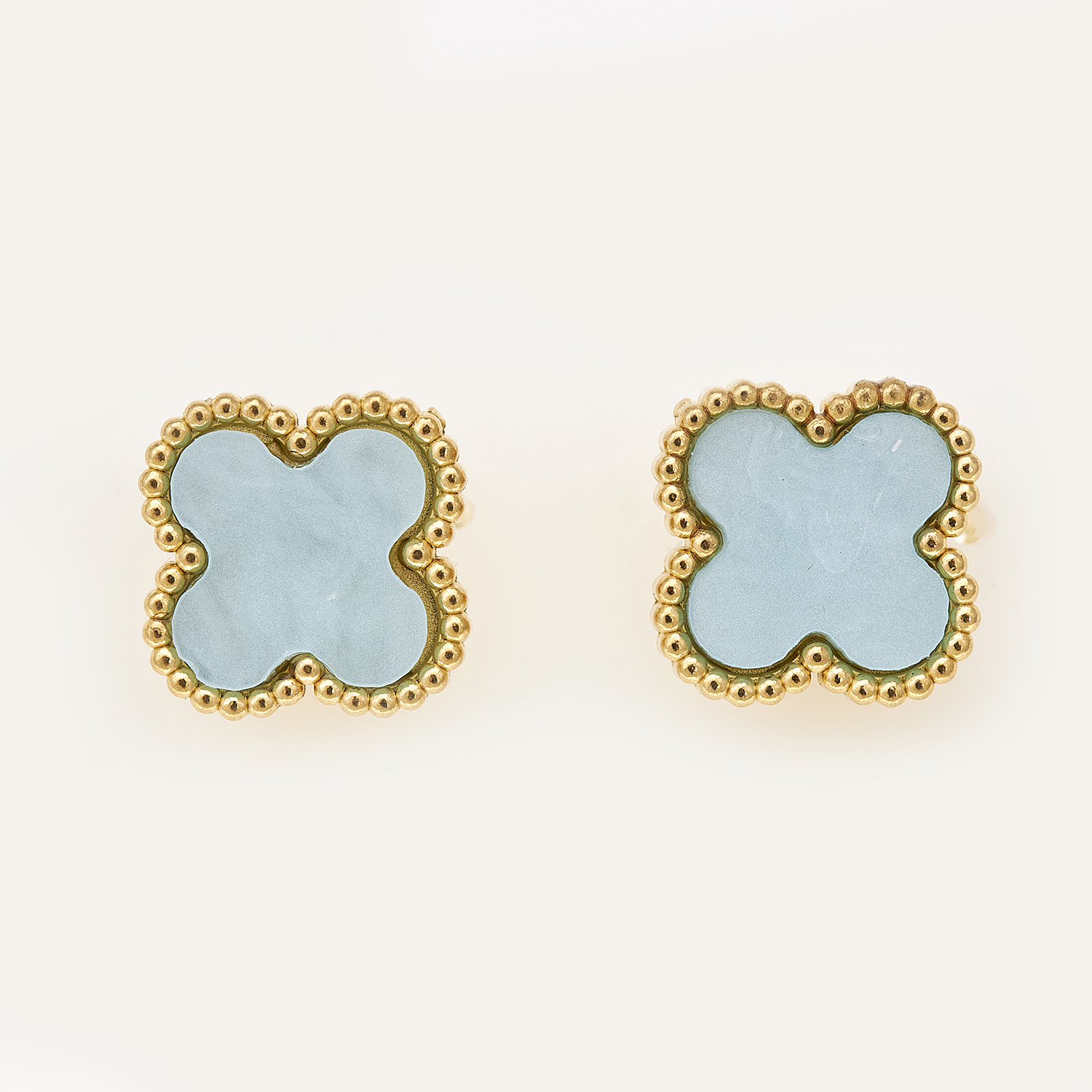 Sequoia Γυναικεία ατσάλινα σκουλαρίκια με σχέδιο λουλούδια επιχρυσωμένα με φίλντισι μαύρο