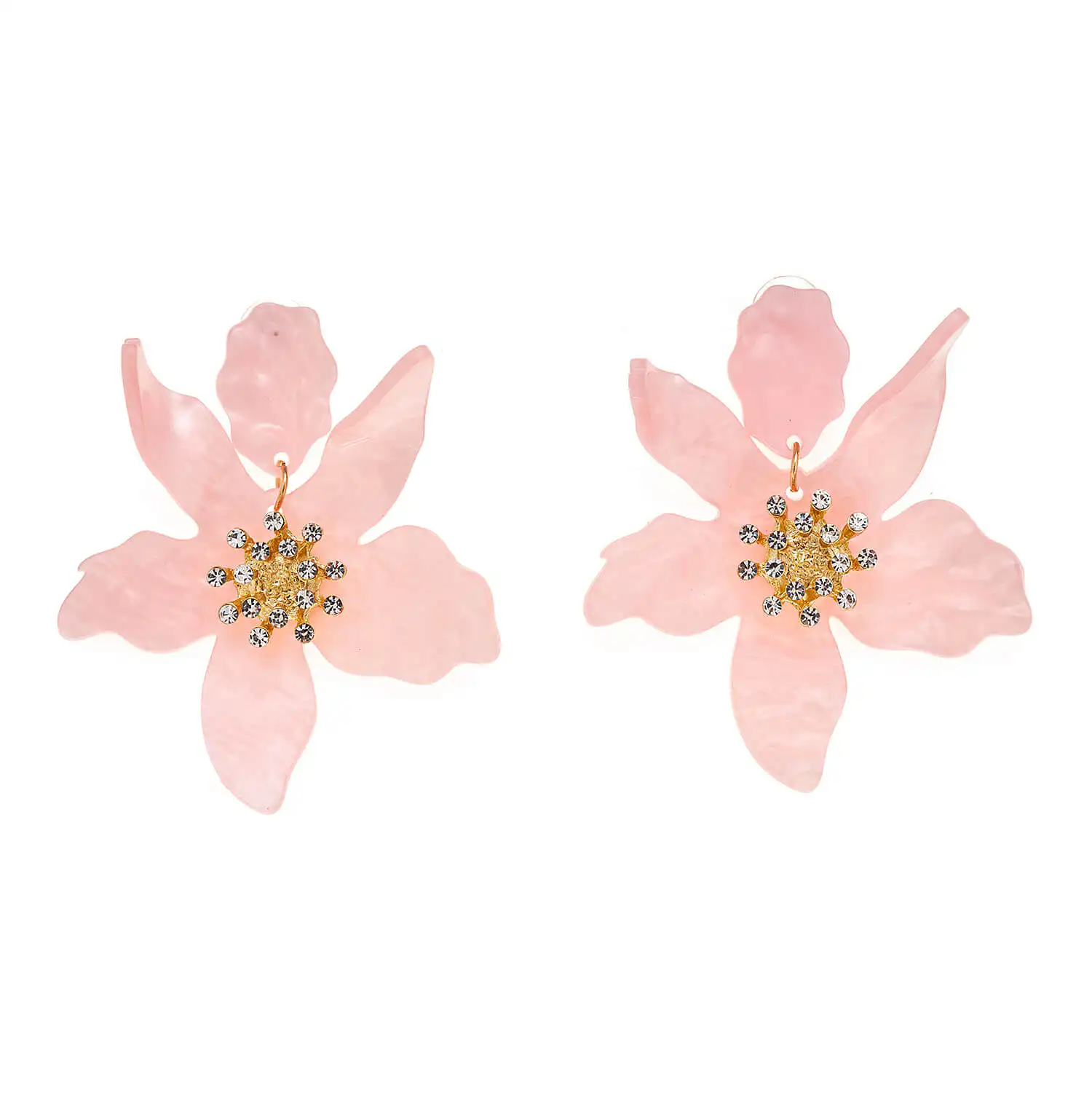 Sequoia Γυναικείο Υποαλλεργικό σκουλαρίκι με λουλούδι διακοσμημένο με πέτρες σε χρώμα ροζ Sequoia Γυναικείο Υποαλλεργικό σκουλαρίκι με λουλούδι διακοσμημένο με πέτρες σε χρώμα ροζ