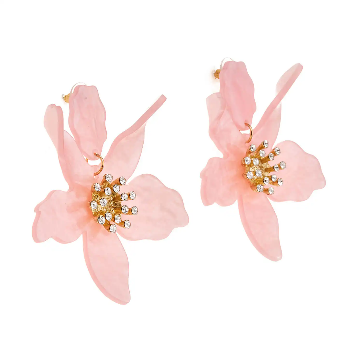 Sequoia Γυναικείο Υποαλλεργικό σκουλαρίκι με λουλούδι διακοσμημένο με πέτρες σε χρώμα ροζ Sequoia Γυναικείο Υποαλλεργικό σκουλαρίκι με λουλούδι διακοσμημένο με πέτρες σε χρώμα ροζ
