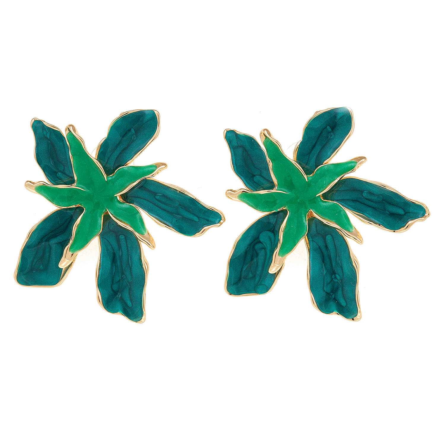 Sequoia Γυναικείο  Υποαλλεργικό σκουλαρίκι με λουλούδι διακοσμημένο με πέτρες σε χρώμα εκρού