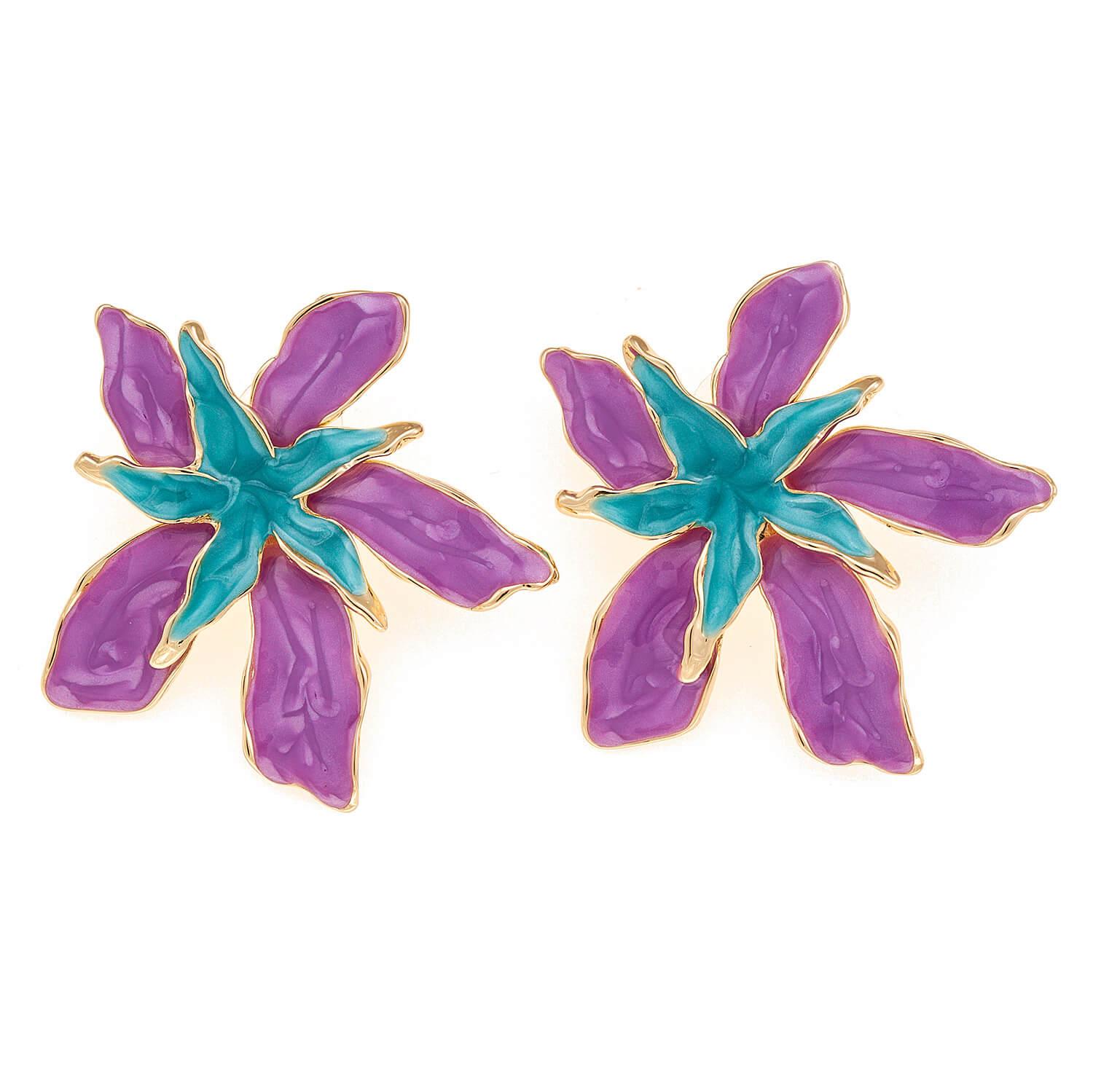 Sequoia Γυναικείο Υποαλλεργικό σκουλαρίκι με σμάλτο λουλούδι λιλά Sequoia Γυναικείο Υποαλλεργικό σκουλαρίκι με σμάλτο λουλούδι λιλά