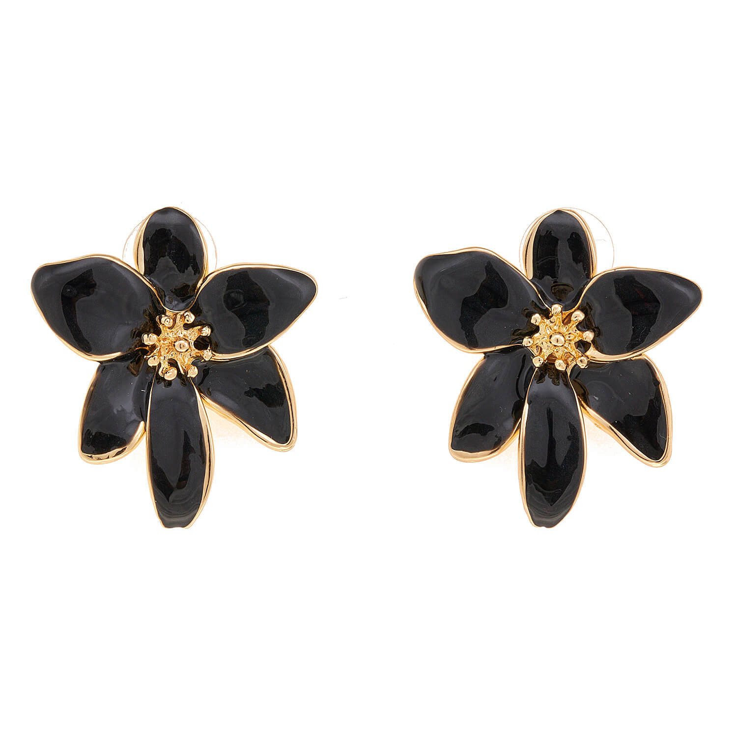 Sequoia Γυναικείο Υποαλλεργικό σκουλαρίκι σε σχήμα λουλούδι διακοσμημένο με πέτρες μαύρο Sequoia Γυναικείο Υποαλλεργικό σκουλαρίκι σε σχήμα λουλούδι διακοσμημένο με πέτρες μαύρο