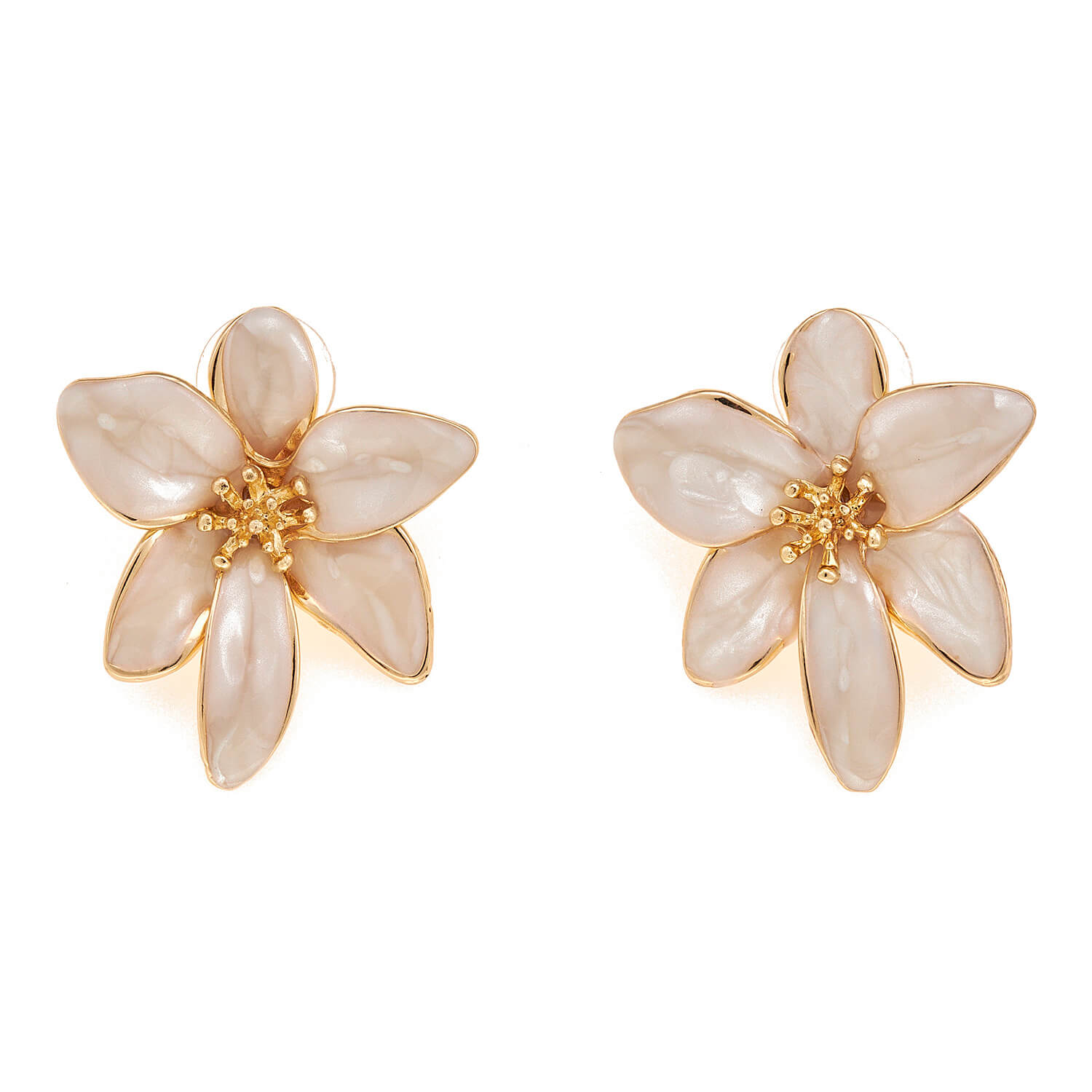 Sequoia Γυναικείο Υποαλλεργικό σκουλαρίκι σε σχήμα λουλούδι διακοσμημένο με πέτρες εκρού Sequoia Γυναικείο Υποαλλεργικό σκουλαρίκι σε σχήμα λουλούδι διακοσμημένο με πέτρες εκρού