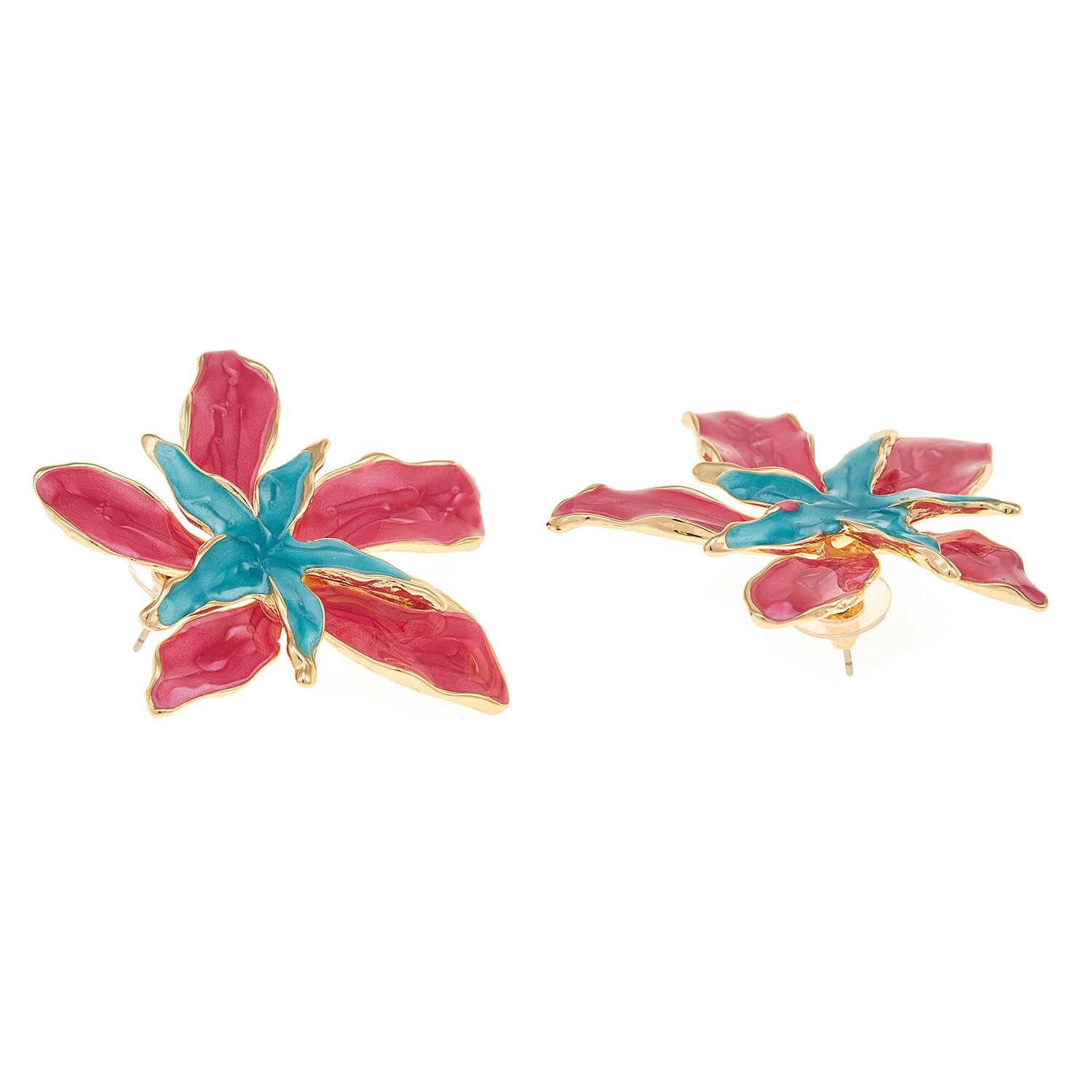 Sequoia Γυναικείο  Υποαλλεργικό σκουλαρίκι με λουλούδι διακοσμημένο με πέτρες σε χρώμα εκρού