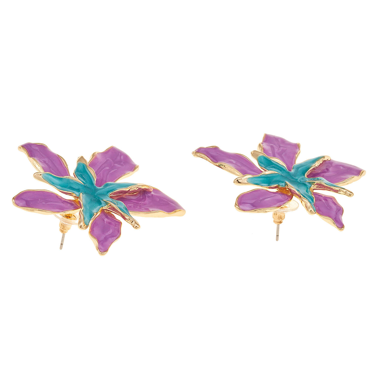 Sequoia Γυναικείο Υποαλλεργικό σκουλαρίκι με σμάλτο λουλούδι λιλά Sequoia Γυναικείο Υποαλλεργικό σκουλαρίκι με σμάλτο λουλούδι λιλά