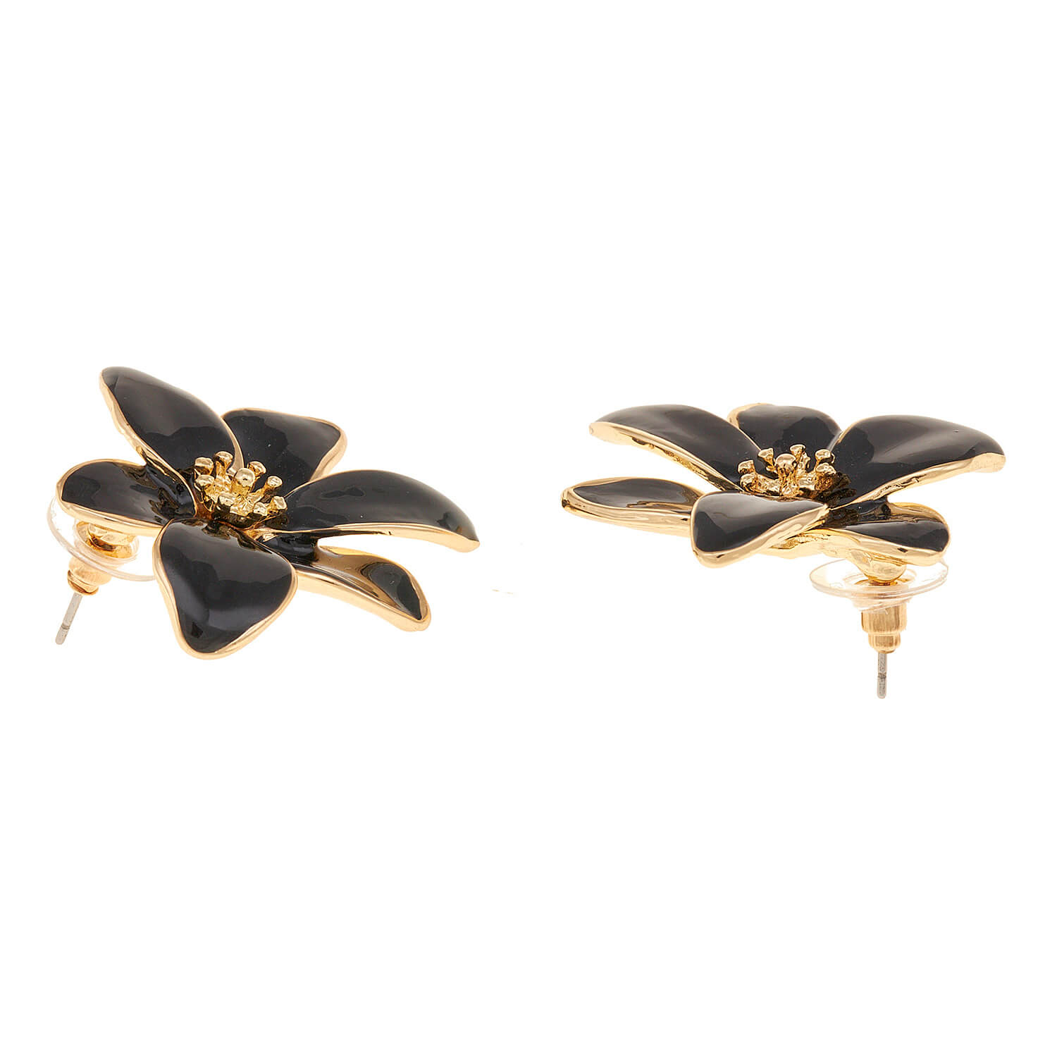 Sequoia Γυναικείο Υποαλλεργικό σκουλαρίκι σε σχήμα λουλούδι διακοσμημένο με πέτρες μαύρο Sequoia Γυναικείο Υποαλλεργικό σκουλαρίκι σε σχήμα λουλούδι διακοσμημένο με πέτρες μαύρο