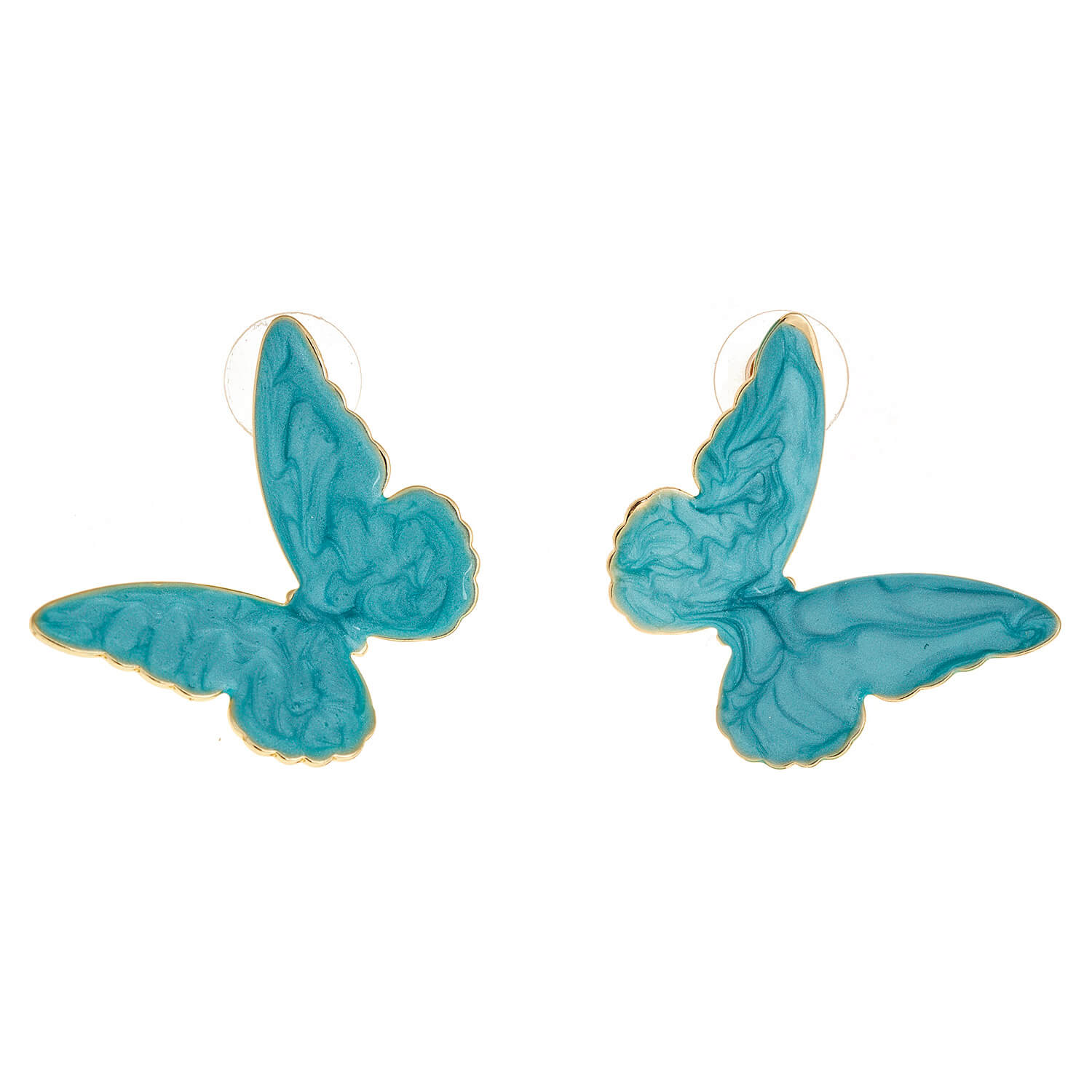 Sequoia Γυναικείο  Υποαλλεργικό σκουλαρίκι με σμάλτο σε σχήμα πεταλούδα ροζ