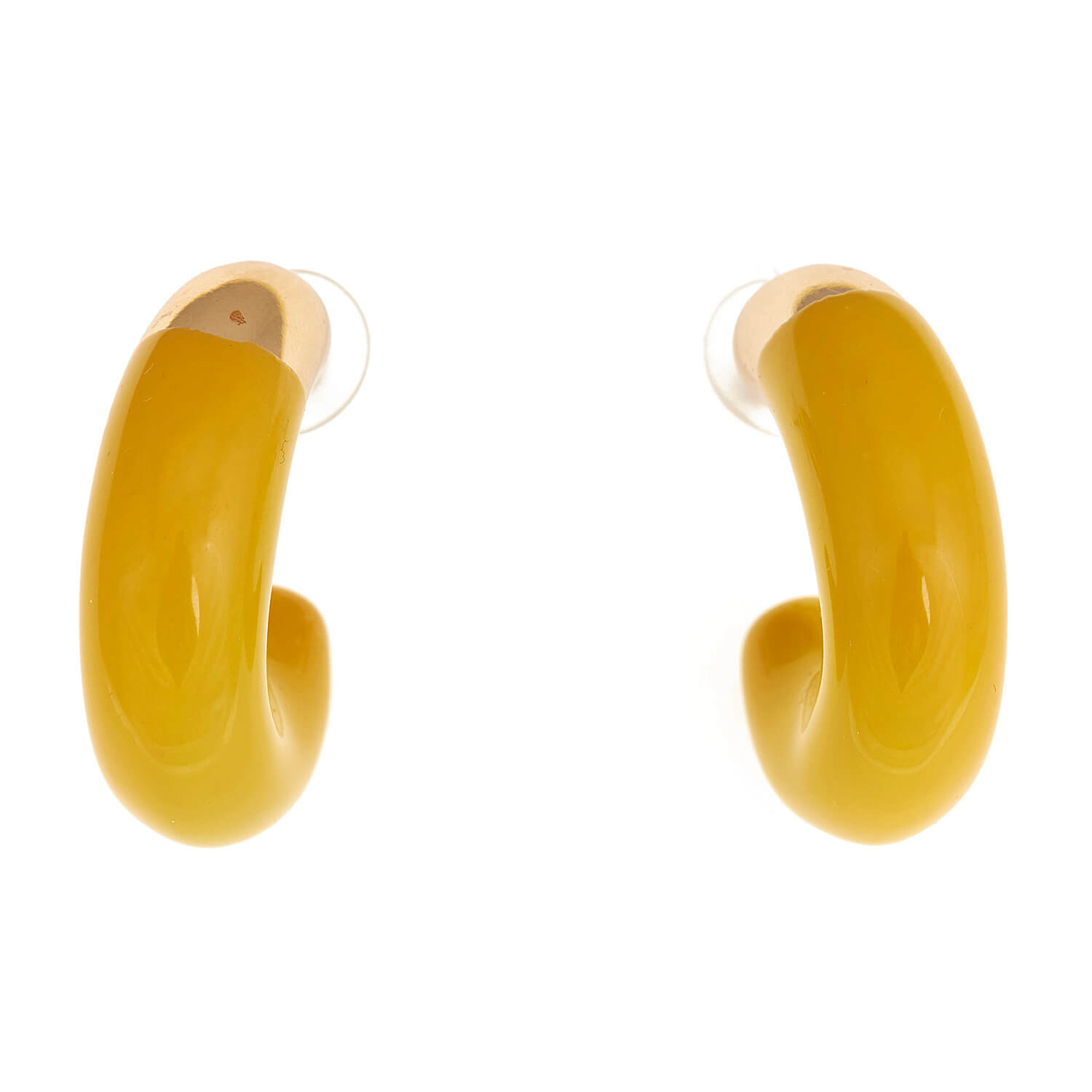 Sequoia Γυναικείο  Υποαλλεργικό σκουλαρίκι με σμάλτο κρίκος κίτρινο