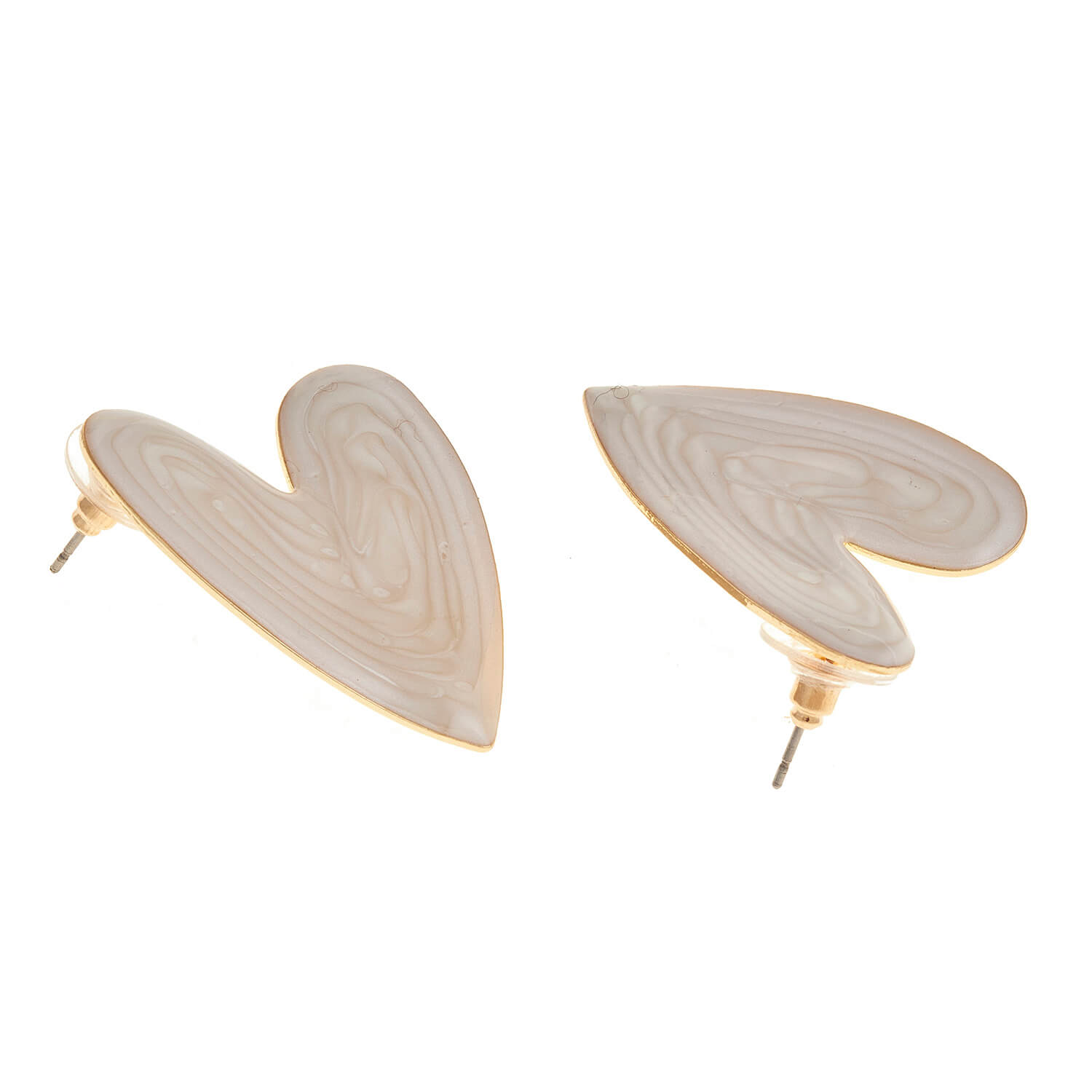 Sequoia Γυναικείο Υποαλλεργικό σκουλαρίκι με σμάλτο σε σχήμα καρδιά μπεζ Sequoia Γυναικείο Υποαλλεργικό σκουλαρίκι με σμάλτο σε σχήμα καρδιά μπεζ